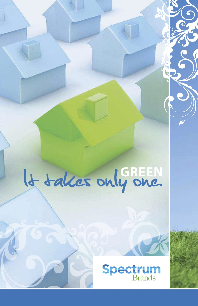 Sustainability PDF cover image of a green house on blue background