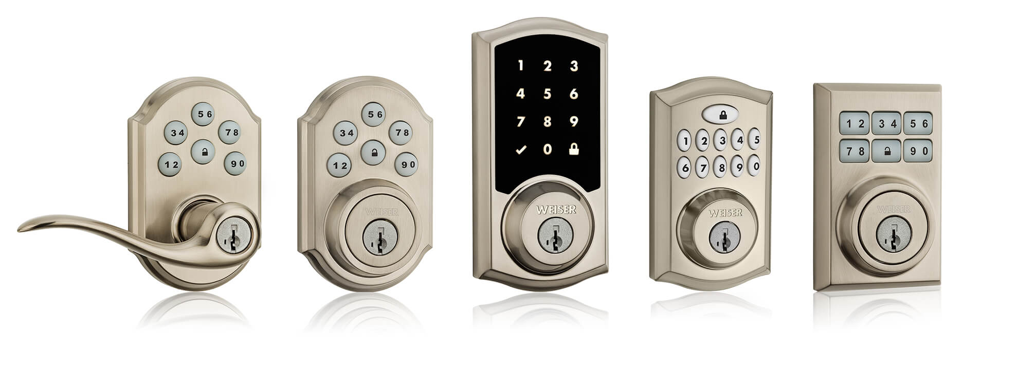 The full family of Smartcode Electronic locks 
