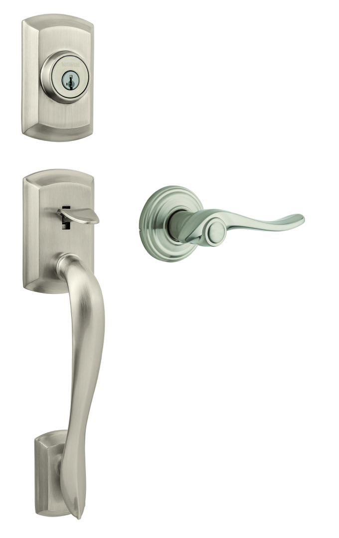 Handleset with Avalon lever in satin nickel